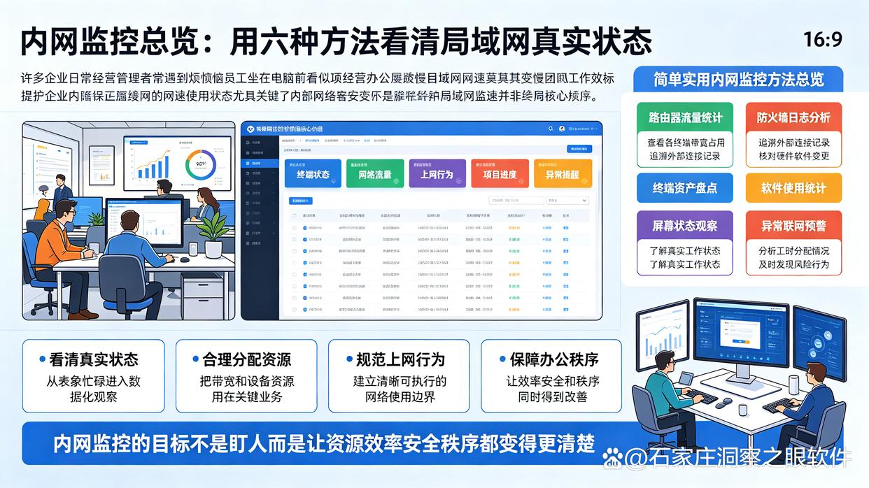 公司局域网内网如何监控？推荐六个内网监控方法，全面监控内网(图1)