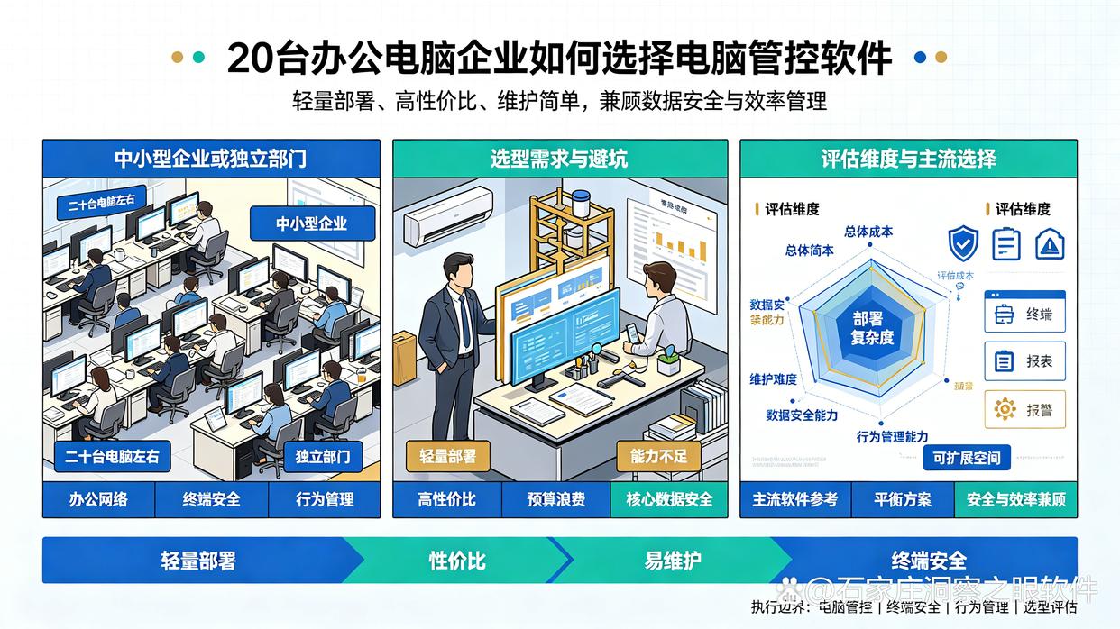 适合二十台办公电脑的监控软件怎么选？20人规模选型指南，看完就懂了(图1)