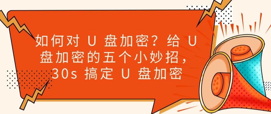 如何对 U 盘加密?给 U 盘加密的五个小妙招,一键加密U盘(图1) 如何对 U 盘加密?给 U 盘加密的五个小妙招,一键加密U盘(图1)