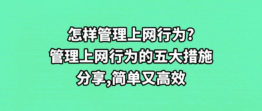 上网行为管理措施有哪些?精选出五种上网行为管理措施你得知道!(图1) 上网行为管理措施有哪些?精选出五种上网行为管理措施你得知道!(图1)
