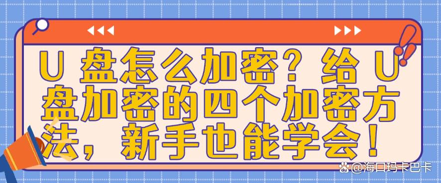 U 盘怎么加密？给 U 盘加密的四个加密方法，小白也能学！(图1)