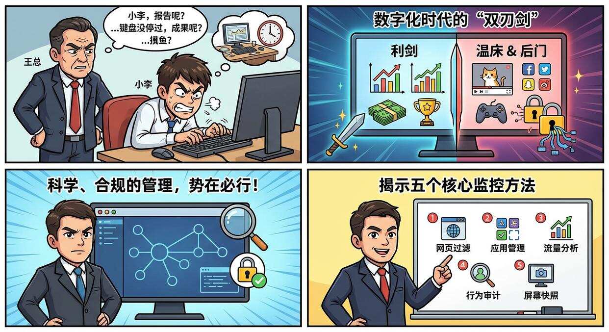 上网行为怎么监控?分享五大超实用的方法,让企业管理“心中有数”(图1) 上网行为怎么监控?分享五大超实用的方法,让企业管理“心中有数”(图1)