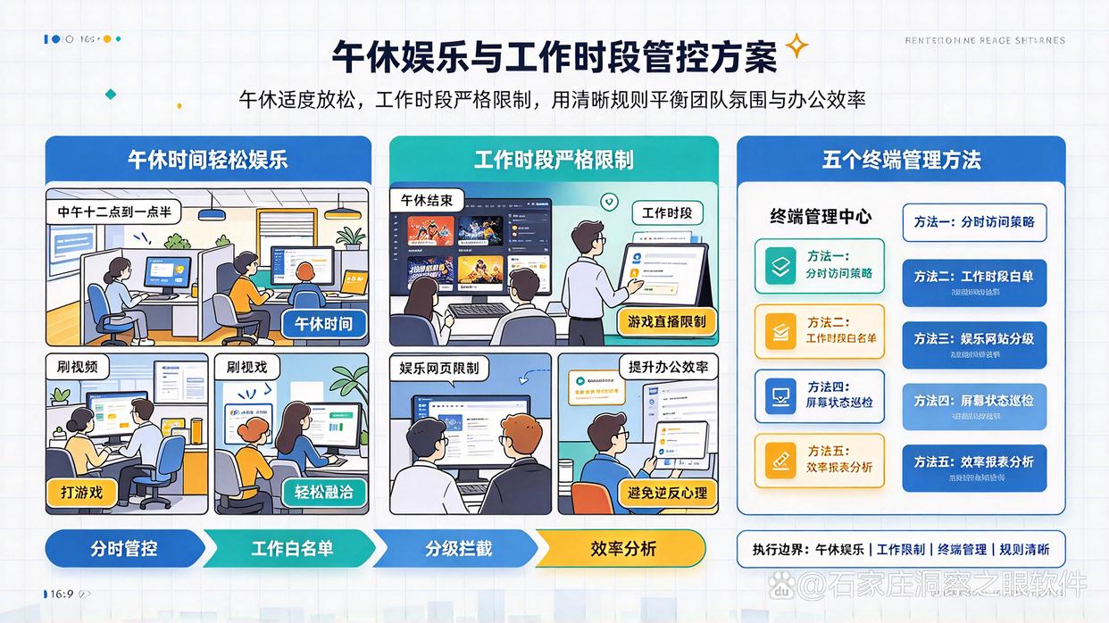 午休可以娱乐但工作时段有限制?分享五个管控方法,分分钟整起来(图1) 午休可以娱乐但工作时段有限制?分享五个管控方法,分分钟整起来(图1)