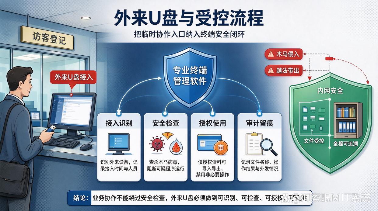 外来人员带 U 盘到公司导资料,如何安排受控流程?推荐几个管理软件,快收藏(图1) 外来人员带 U 盘到公司导资料,如何安排受控流程?推荐几个管理软件,快收藏(图1)