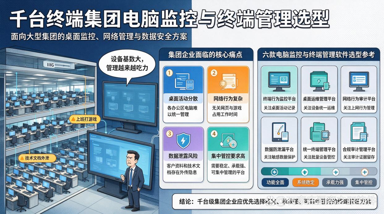 上千台终端的集团企业如何选择电脑监控软件？分享六个电脑监控软件，快来试试